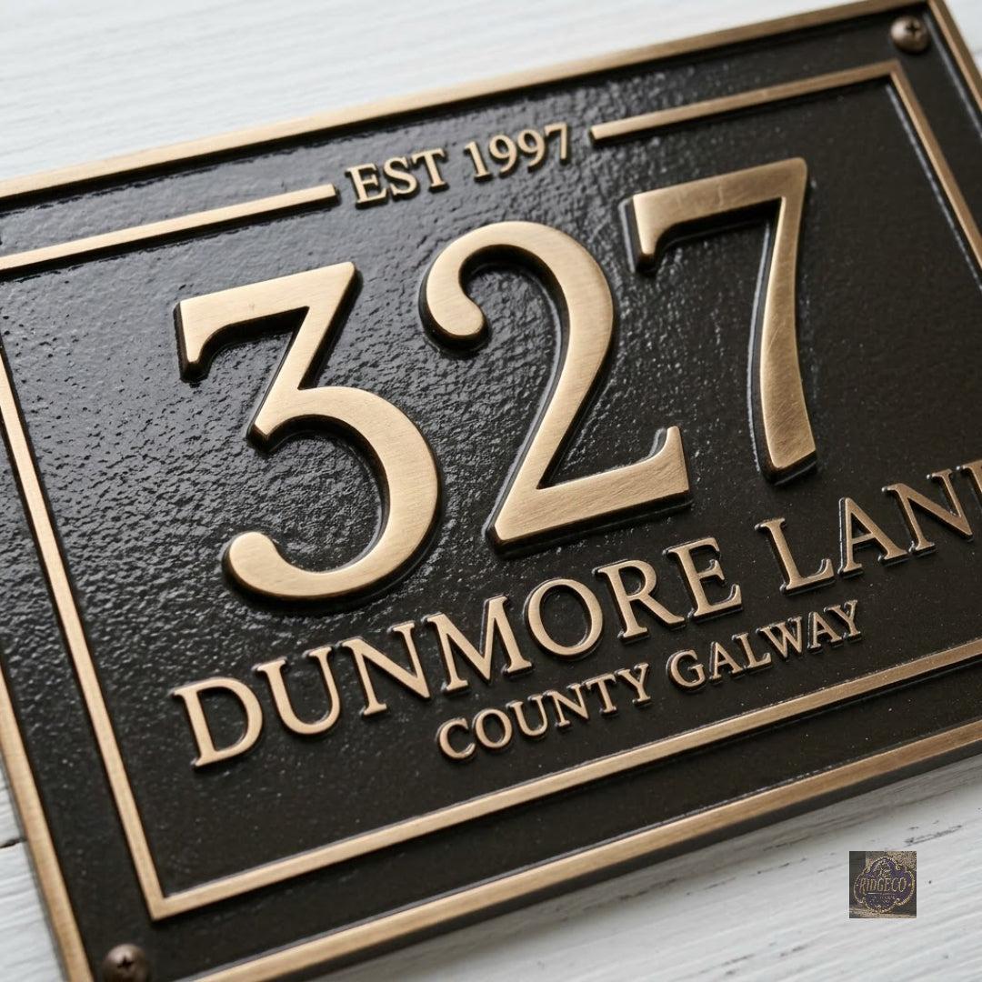 Classic Cast Aluminum House Number Plaque – Custom Address Sign | Ridgeco Address Sign