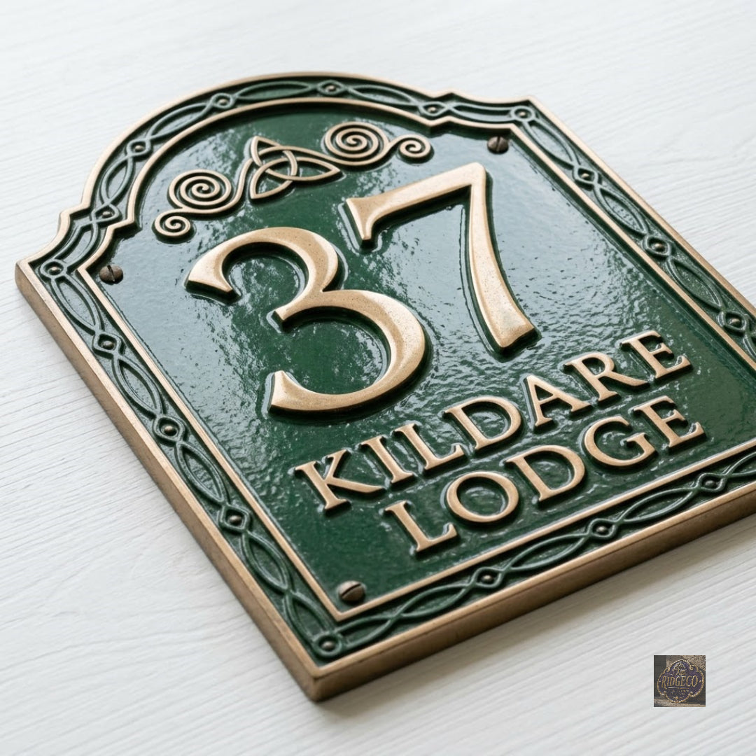 Kildare — Custom Cast Aluminum Address Plaque | Ridgeco House Number Sign