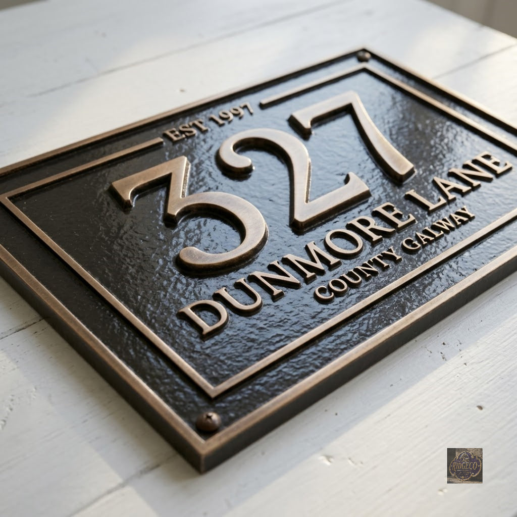 Classic Cast Aluminum House Number Plaque – Custom Address Sign | Ridgeco Address Sign