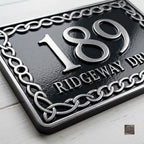 The Celtic Interlace – Cast Aluminum House Number & Address Plaque | Ridgeco