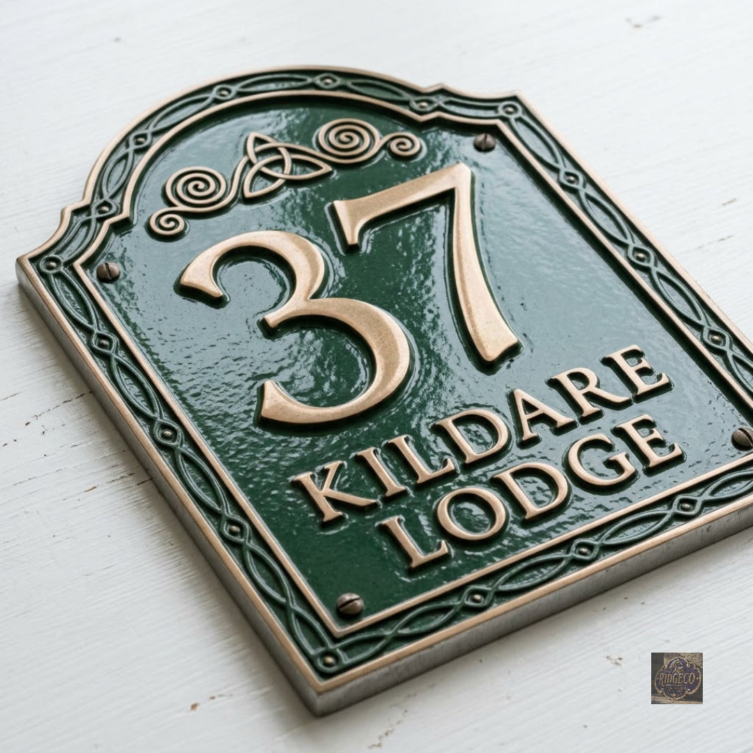 Kildare — Custom Cast Aluminum Address Plaque | Ridgeco House Number Sign
