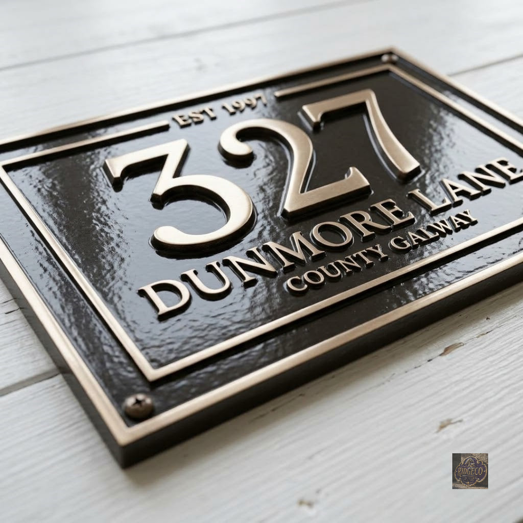 Classic Cast Aluminum House Number Plaque – Custom Address Sign | Ridgeco Address Sign