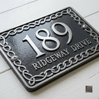 The Celtic Interlace – Cast Aluminum House Number & Address Plaque | Ridgeco