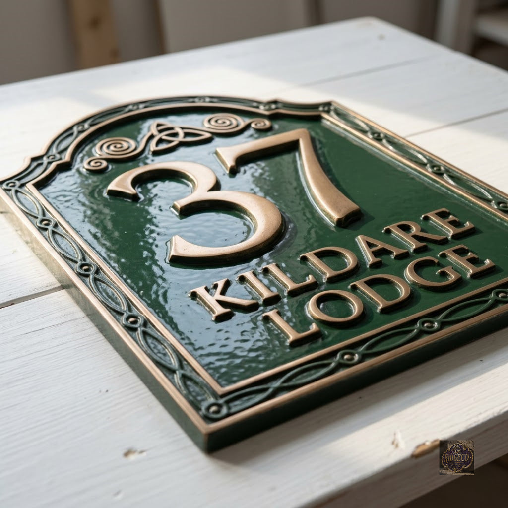 Kildare — Custom Cast Aluminum Address Plaque | Ridgeco House Number Sign