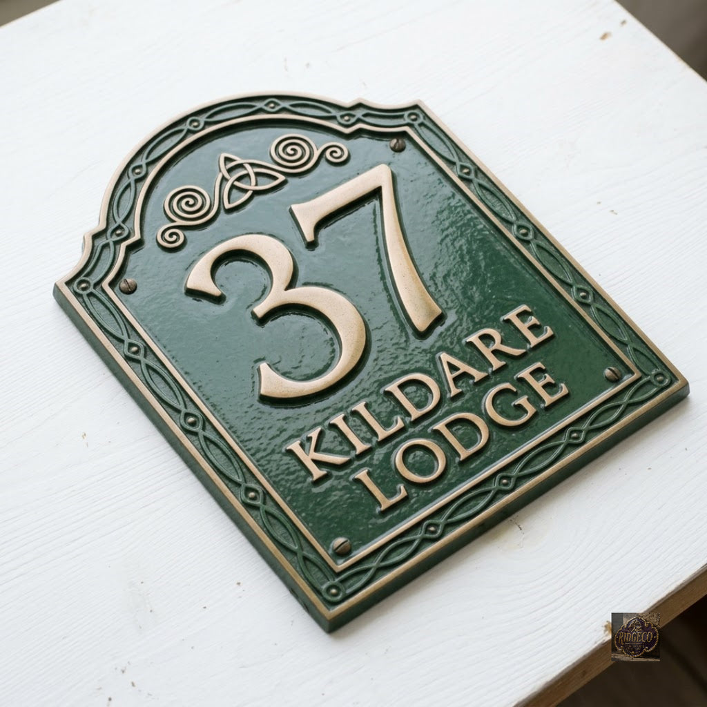 Kildare — Custom Cast Aluminum Address Plaque | Ridgeco House Number Sign