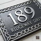The Celtic Interlace – Cast Aluminum House Number & Address Plaque | Ridgeco