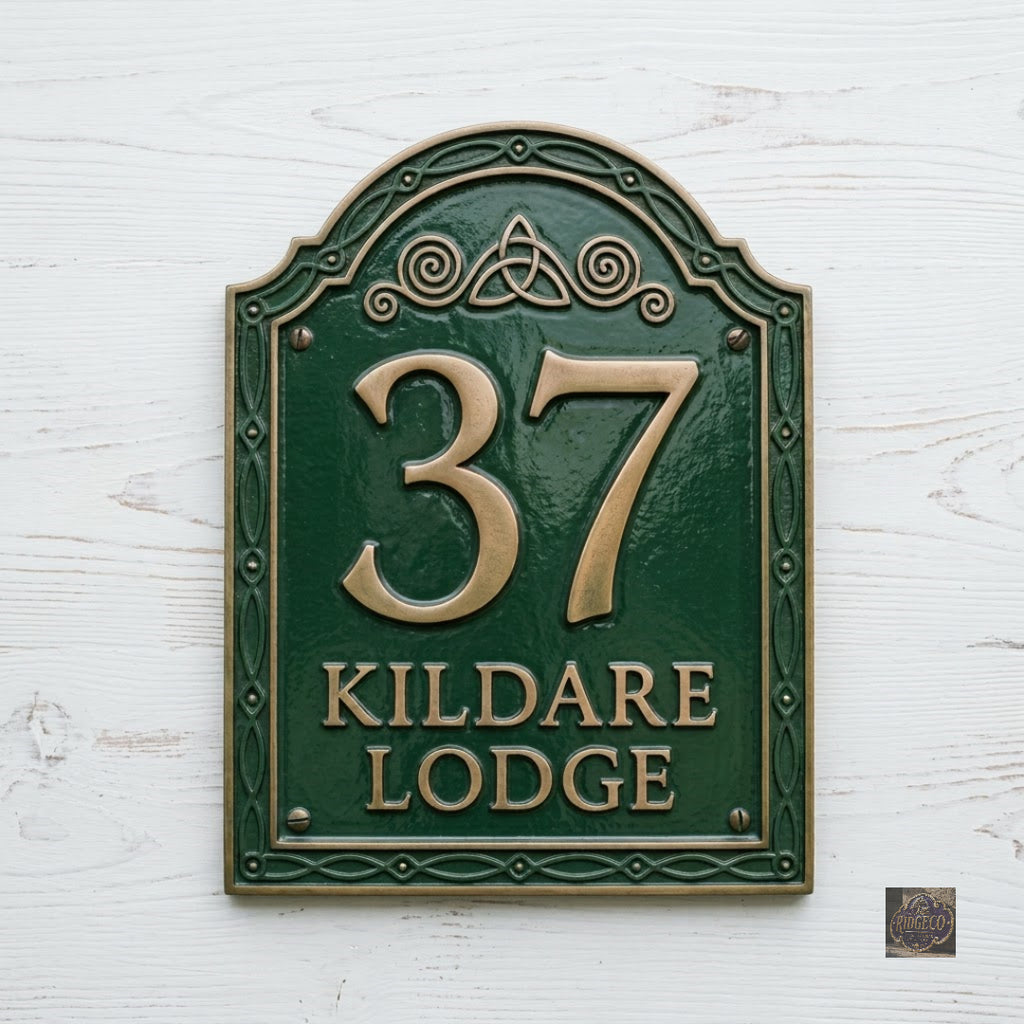 Kildare — Custom Cast Aluminum Address Plaque | Ridgeco House Number Sign