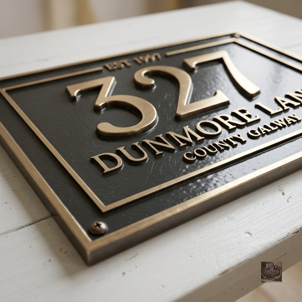 Classic Cast Aluminum House Number Plaque – Custom Address Sign | Ridgeco Address Sign