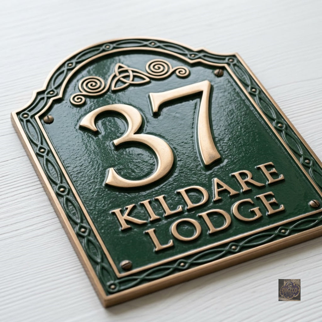 Kildare — Custom Cast Aluminum Address Plaque | Ridgeco House Number Sign