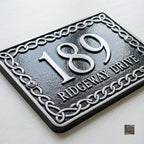 The Celtic Interlace – Cast Aluminum House Number & Address Plaque | Ridgeco