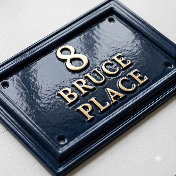 Cast Aluminum House Number Plaque – Traditional Address Sign | Ridgeco Design