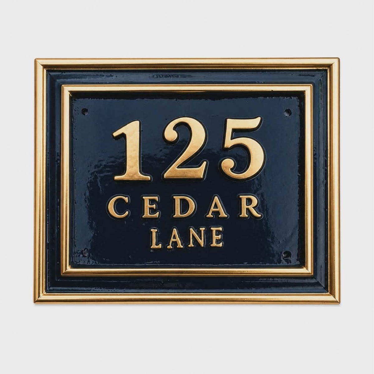 The Cedar Court — Classic Cast Aluminum Address Plaque