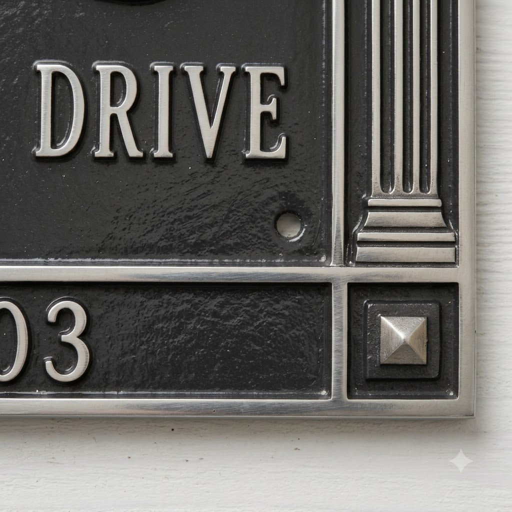 Aurelia Cast Aluminum House Number Plaque – Custom Address Sign | Ridgeco