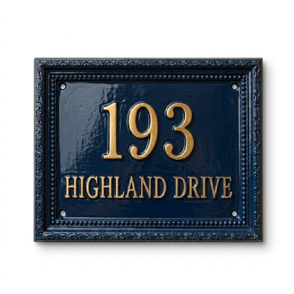 Cast Aluminum House Number Plaque – Traditional Address Sign