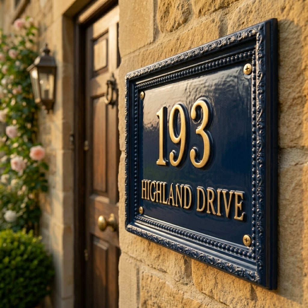 Cast Aluminum House Number Plaque – Traditional Address Sign