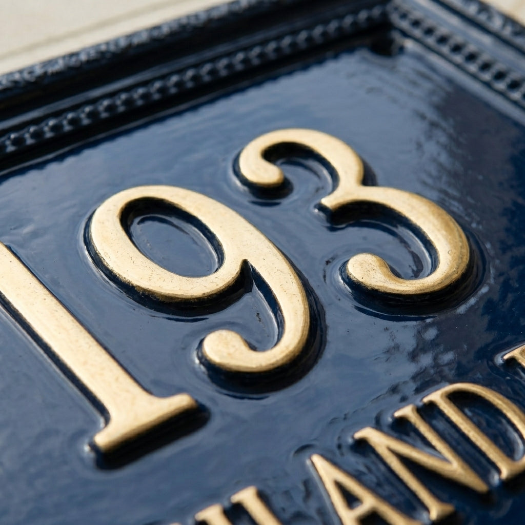 Cast Aluminum House Number Plaque – Traditional Address Sign