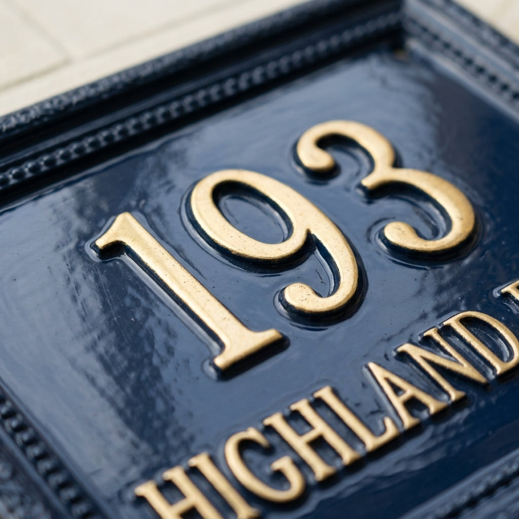 Cast Aluminum House Number Plaque – Traditional Address Sign