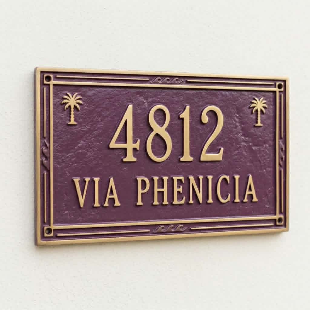 Custom Cast Aluminum House Number Plaque | Personalized Address Sign
