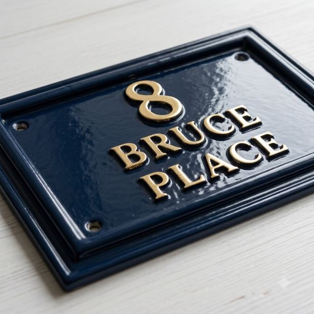 Cast Aluminum House Number Plaque – Traditional Address Sign | Ridgeco Design