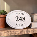 The Maple Oval — Classic Cast Aluminum Address Plaque
