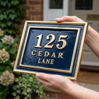 The Cedar Court — Classic Cast Aluminum Address Plaque