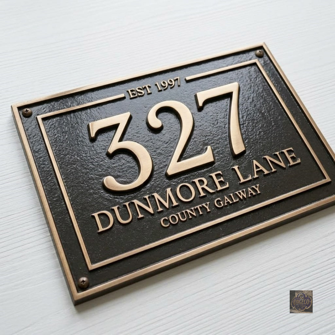 Classic Cast Aluminum House Number Plaque – Custom Address Sign | Ridgeco Address Sign