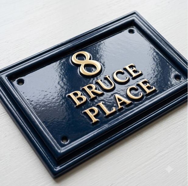 Cast Aluminum House Number Plaque – Traditional Address Sign | Ridgeco Design