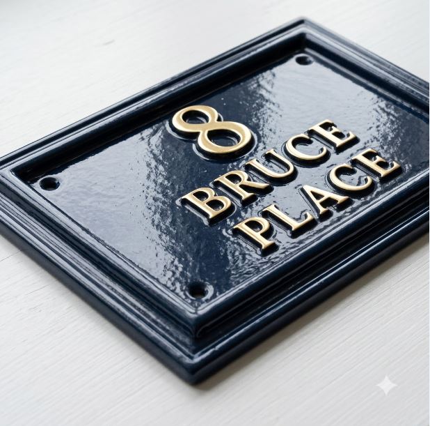 Cast Aluminum House Number Plaque – Traditional Address Sign | Ridgeco Design