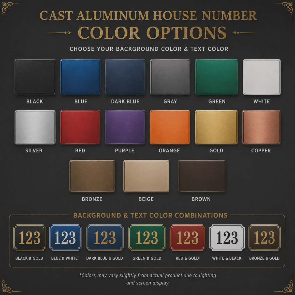 Phoenicia Heritage™ Cast Aluminum Address Plaque – Custom House Number Sign