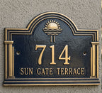 Sun Gate – Handcrafted Cast Aluminum Address Plaque