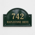 Heritage Arch Cast Aluminum Address Plaque – Personalized Handmade House Sign