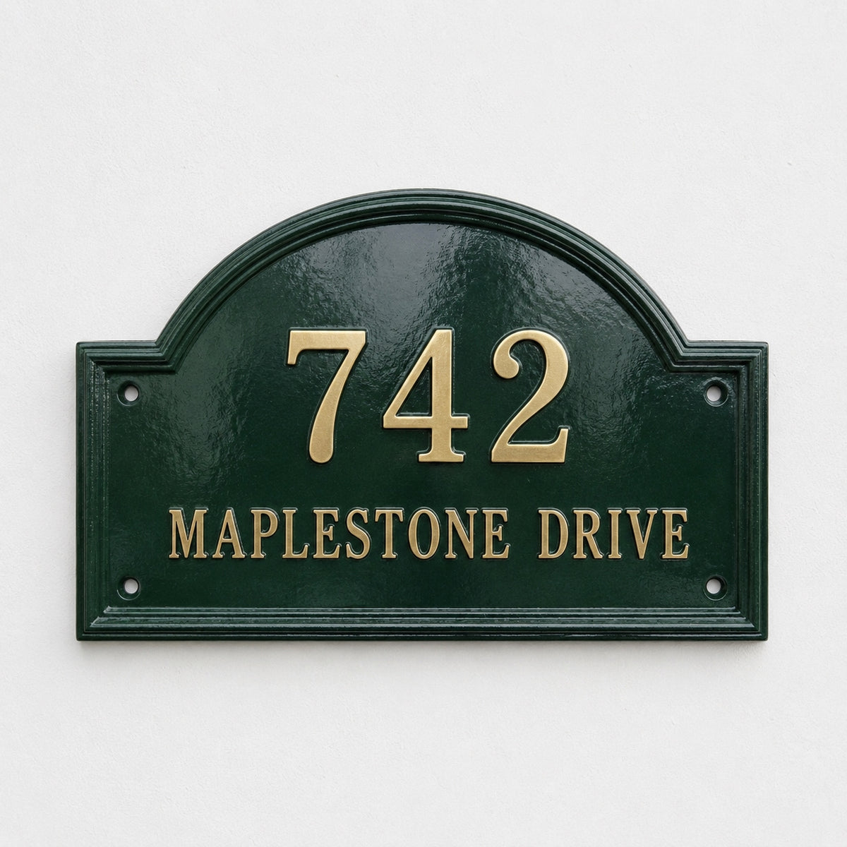 Heritage Arch Cast Aluminum Address Plaque – Personalized Handmade House Sign