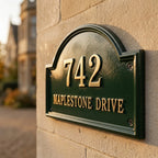 Heritage Arch Cast Aluminum Address Plaque – Personalized Handmade House Sign