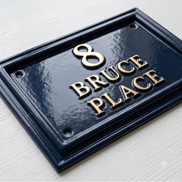 Cast Aluminum House Number Plaque – Traditional Address Sign | Ridgeco Design