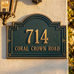 Mediterranean Arch Address Plaque – Custom Cast Aluminum by RidgeCo