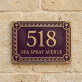 Phoenicia Waves Cast Aluminum Address Plaque – Personalized Handmade House Sign