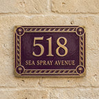 Phoenicia Waves Cast Aluminum Address Plaque – Personalized Handmade House Sign