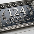 Roman Classical House Number Plaque | Personalized Cast Aluminum Address Sign