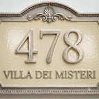 Roman Villa House Number Plaque | Custom Cast Aluminum Address Sign