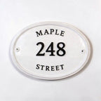 The Maple Oval — Classic Cast Aluminum Address Plaque