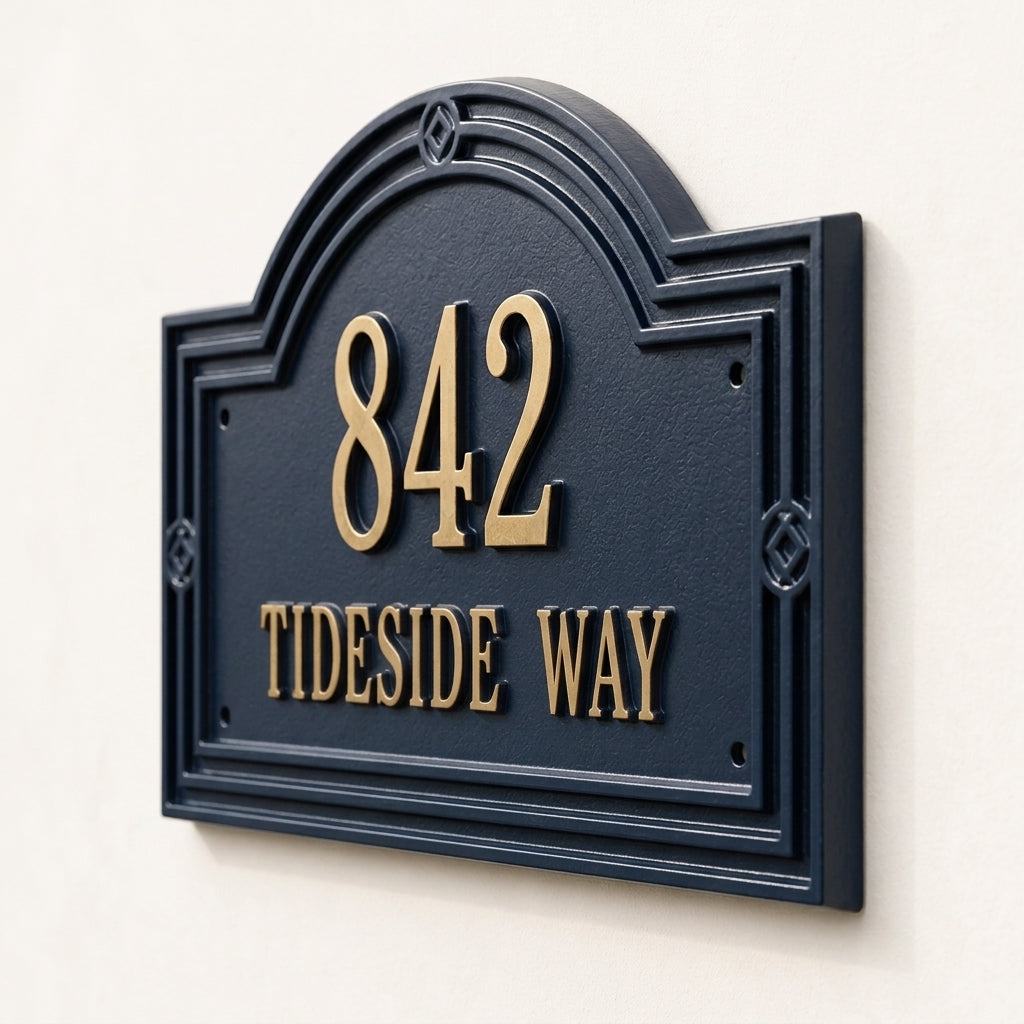 Tideline – Handcrafted Cast Aluminum Address Plaque
