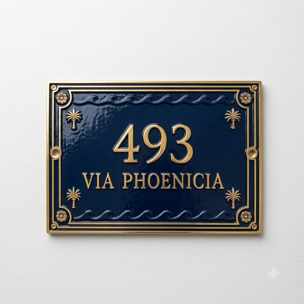 Phoenicia Heritage Cast Aluminum Address Plaque – Handmade Custom House Sign