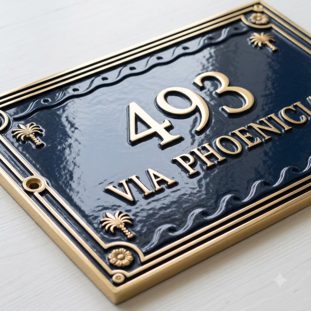 Phoenicia Heritage Cast Aluminum Address Plaque – Handmade Custom House Sign