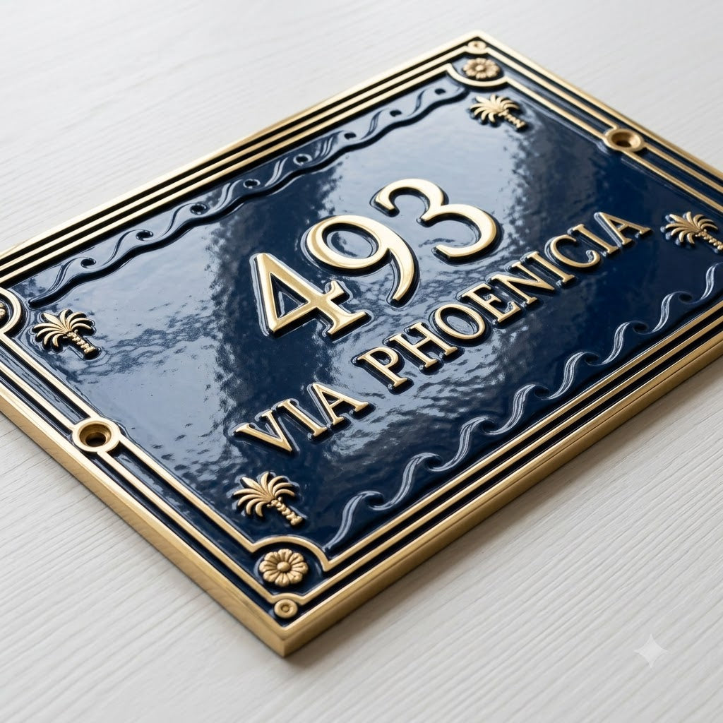 Phoenicia Heritage Cast Aluminum Address Plaque – Handmade Custom House Sign