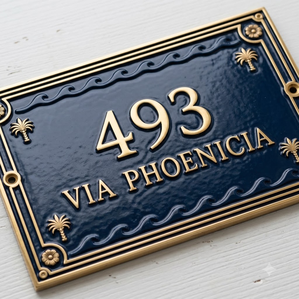 Phoenicia Heritage Cast Aluminum Address Plaque – Handmade Custom House Sign