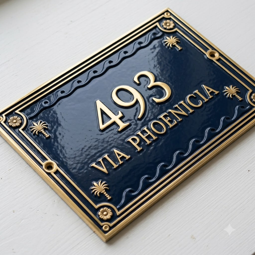 Phoenicia Heritage Cast Aluminum Address Plaque – Handmade Custom House Sign