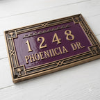 Phoenicia Meridian Cast Aluminum Address Plaque – Personalized Handmade House Sign