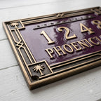 Phoenicia Meridian Cast Aluminum Address Plaque – Personalized Handmade House Sign