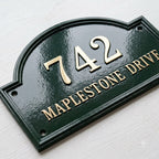 Heritage Arch Cast Aluminum Address Plaque – Personalized Handmade House Sign