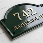 Heritage Arch Cast Aluminum Address Plaque – Personalized Handmade House Sign